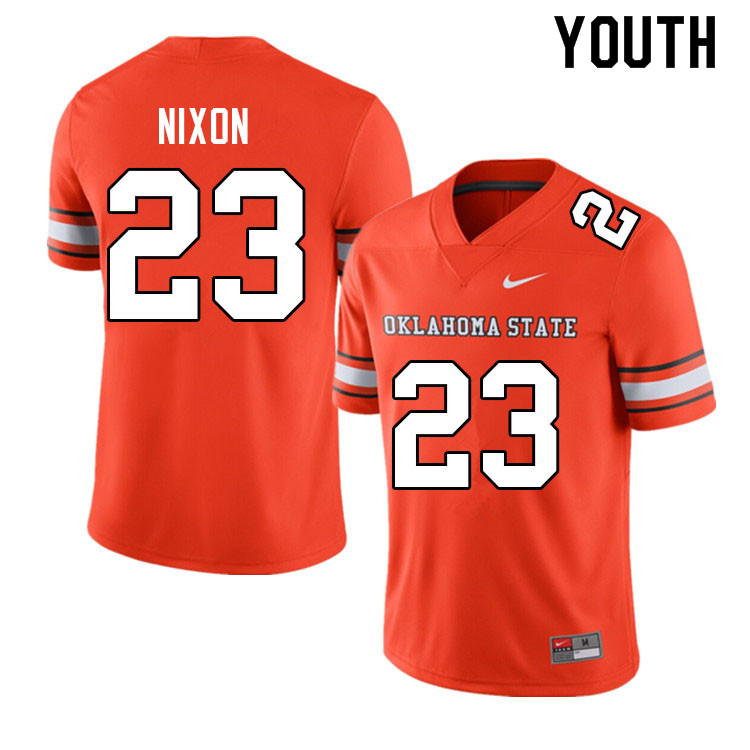 Youth #23 Jaden Nixon Oklahoma State Cowboys College Football Jerseys Sale-Alternate